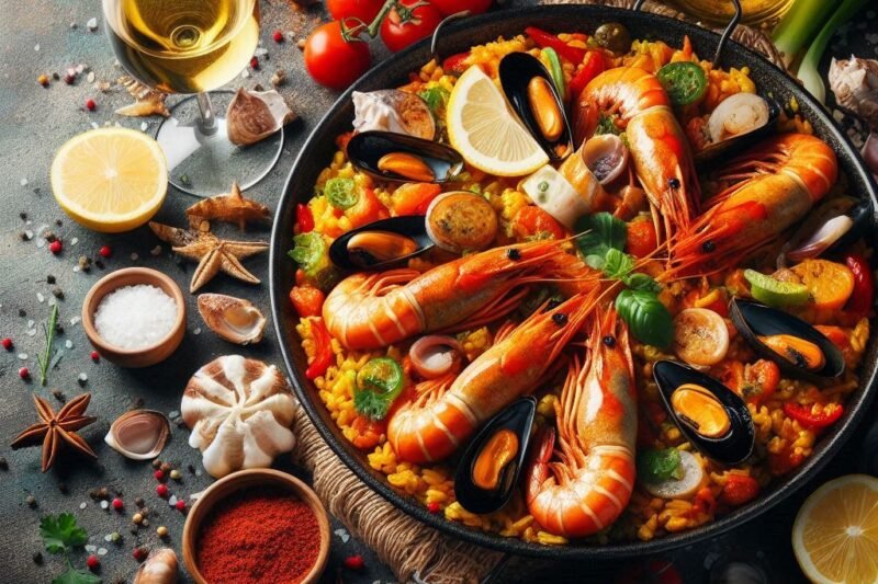 Espanjalainen paella – merenelävien juhlaa