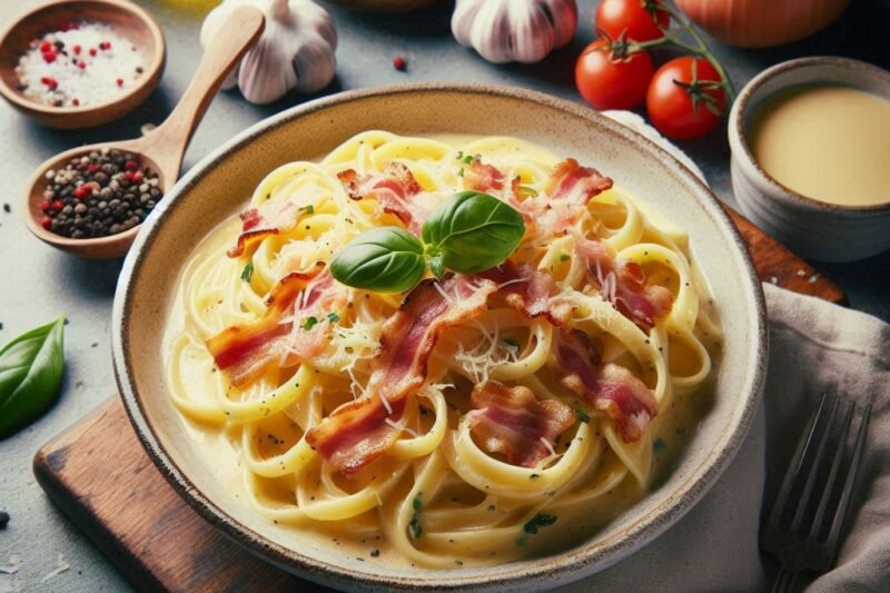 Kermainen pasta carbonara – italialainen klassikko